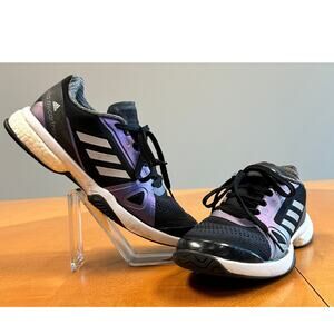 Adidas x Stella McCartney Court 21 Black Purple Iridescent Tennis Shoes Sz 5.5